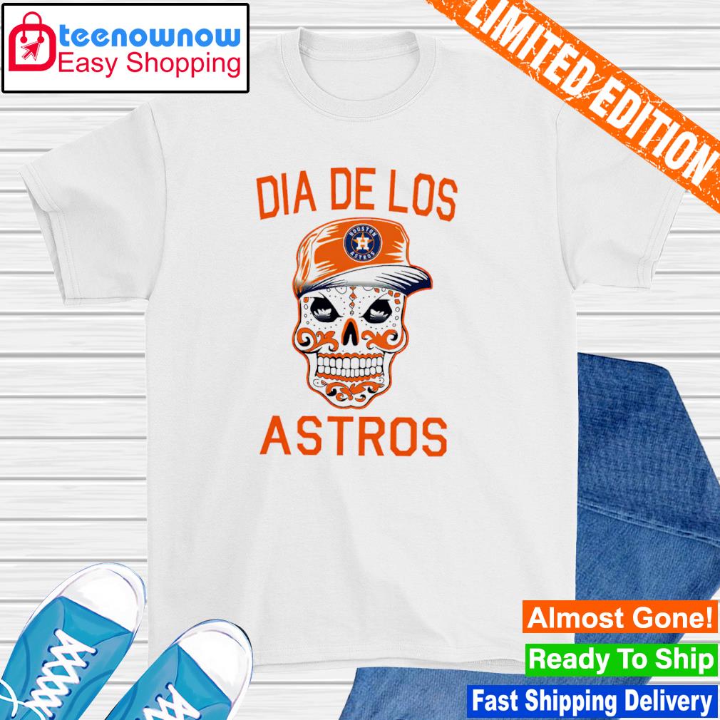 Dia De Los Astros Shirt - Astros Skull Baseball Short Sleeve Sweater