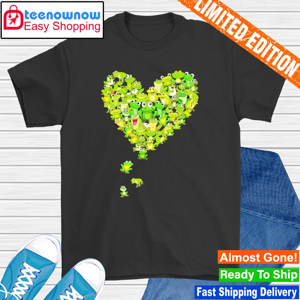 Frogs love heart shirt
