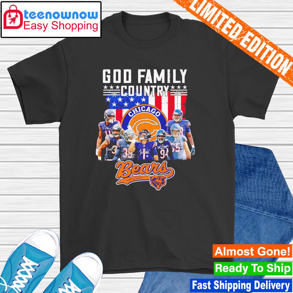 God Family country Chicago Bears 2022 signatures shirt