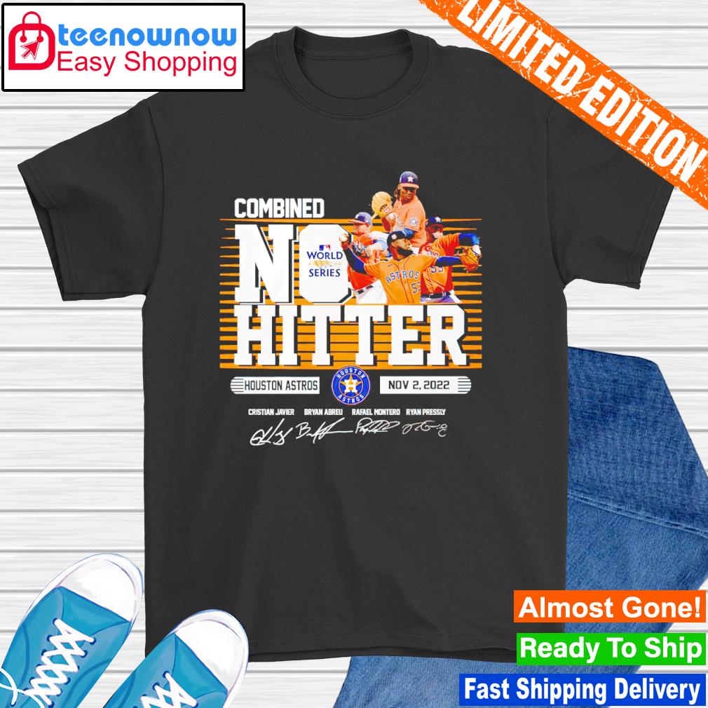 Houston Astros Combined No Hitter signatures shirt