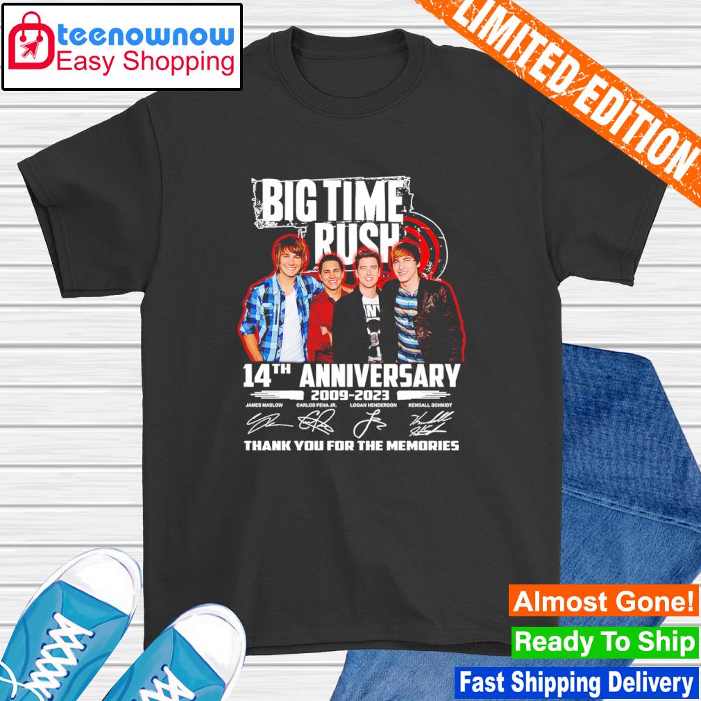 Big Time Rush 14th Anniversary 2009-2023 Thank You For The Memories shirt