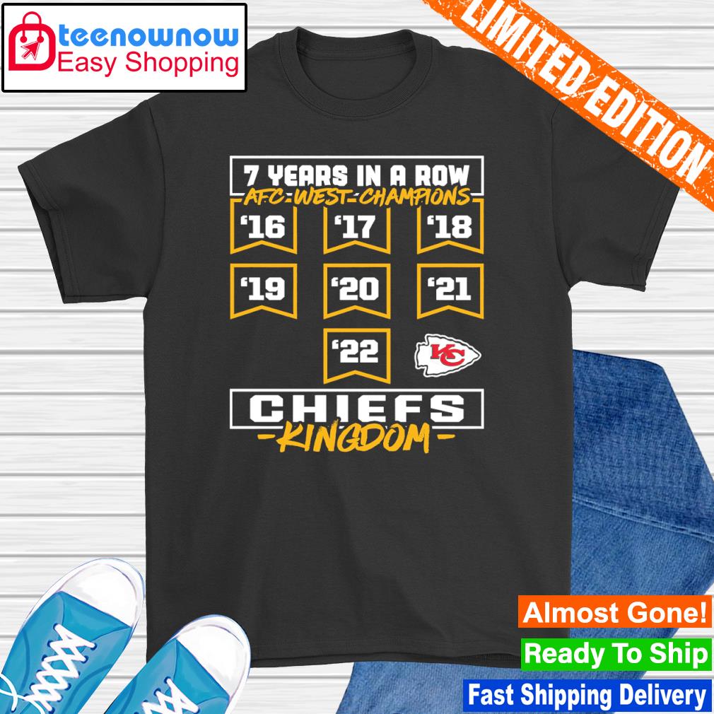 Kansas City Chiefs 7 years in a row AFC West Division Championship shirt,  hoodie, sweater, long sleeve and tank top