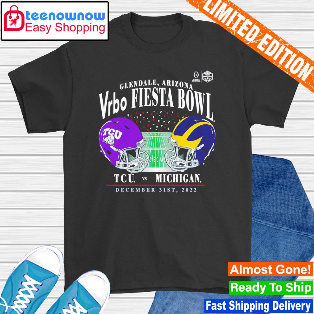 Michigan Wolverines vs. TCU Horned Frogs College Football Playoff 2022 Fiesta Bowl Matchup Old School shirt