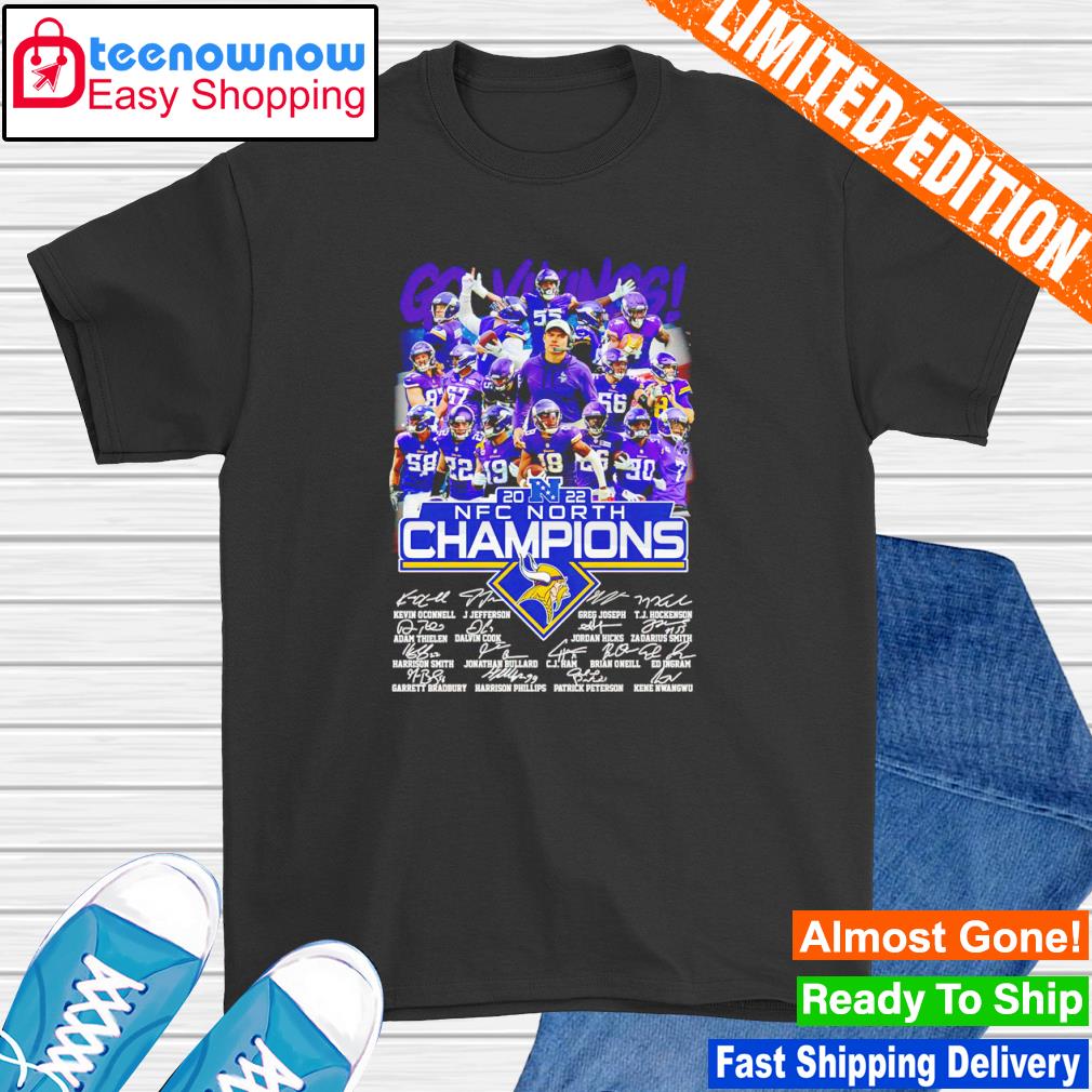 2022 NFC North Division Champions Minnesota Vikings Signatures shirt,  hoodie, sweater, long sleeve and tank top