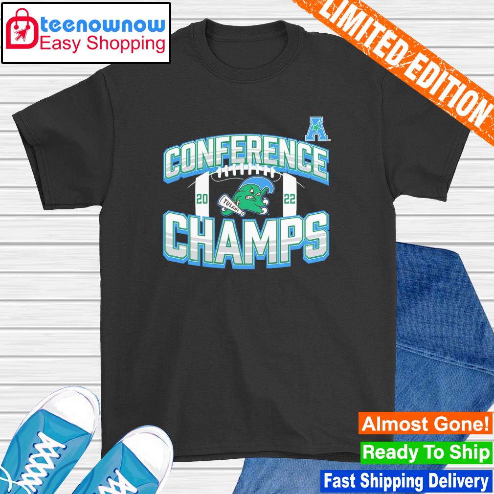 Tulane Green Wave 2022 AAC Football Conference Champions Icon Bold shirt