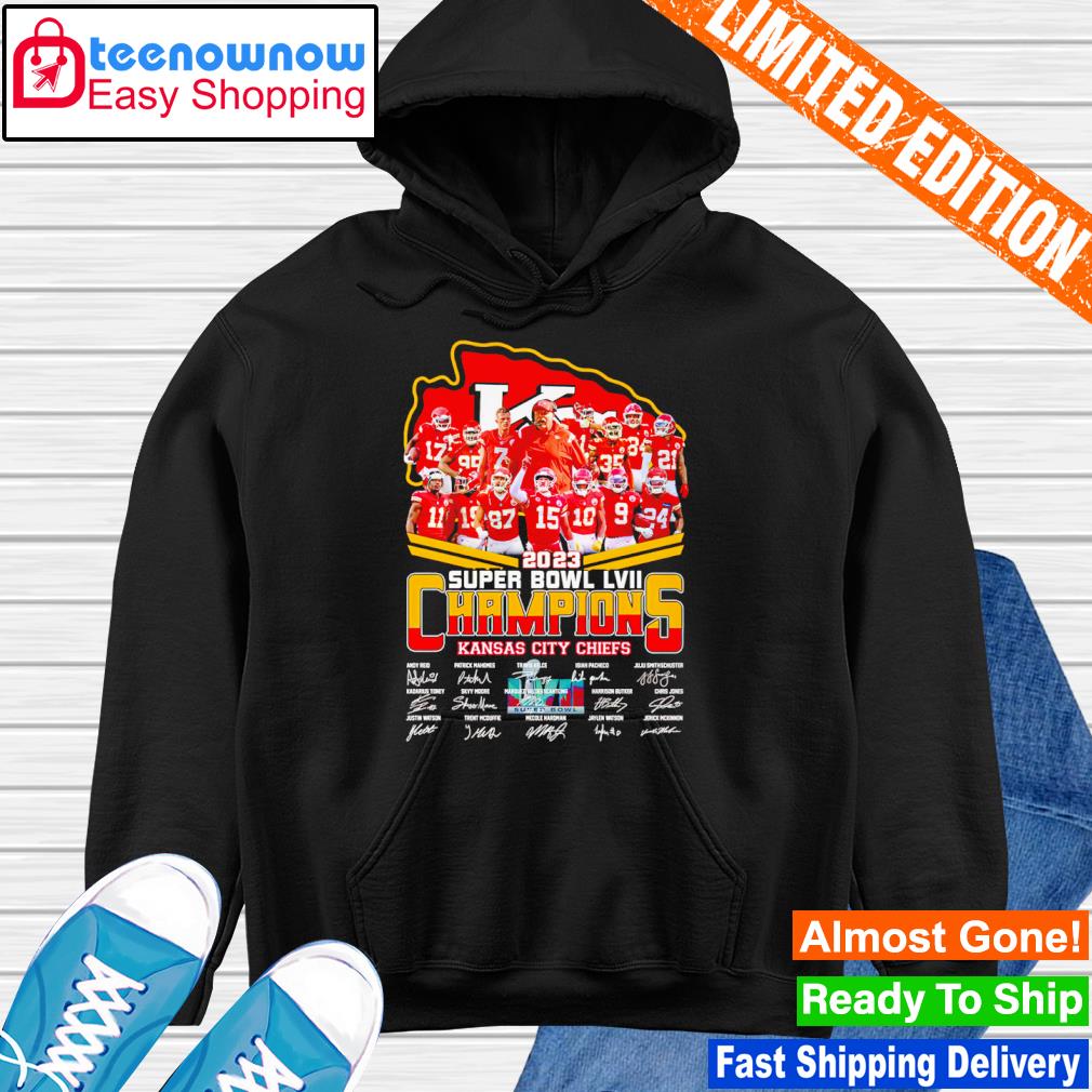 Nfl Pro Line Red Kansas City Chiefs Super Bowl LVII 2023 Champions Ring  Hoodie Shirt - T-shirts Low Price