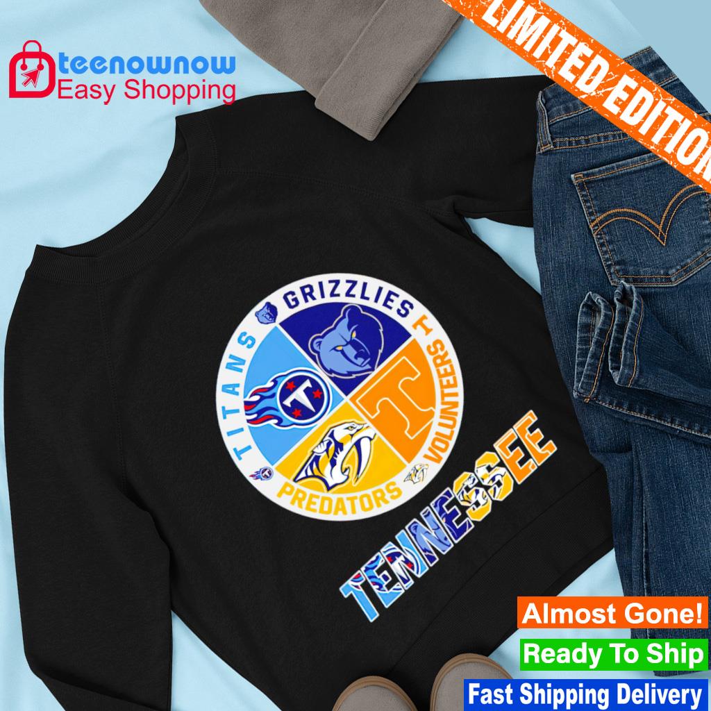 Tennessee Titans Memphis Grizzlies Nashville Predators Tennessee Volunteers  logo Tennessee city 2023 shirt, hoodie, sweater, long sleeve and tank top