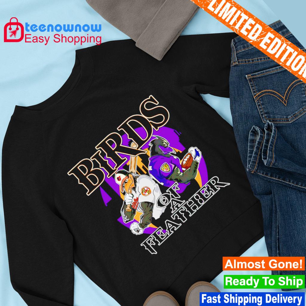 Birds of a feather Baltimore Ravens and Baltimore Orioles shirt, hoodie,  sweater, long sleeve and tank top