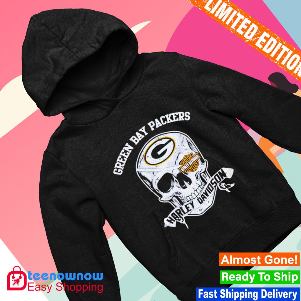 Green Bay Packers Harley Daivsion Skull shirt, hoodie, sweater, long sleeve  and tank top