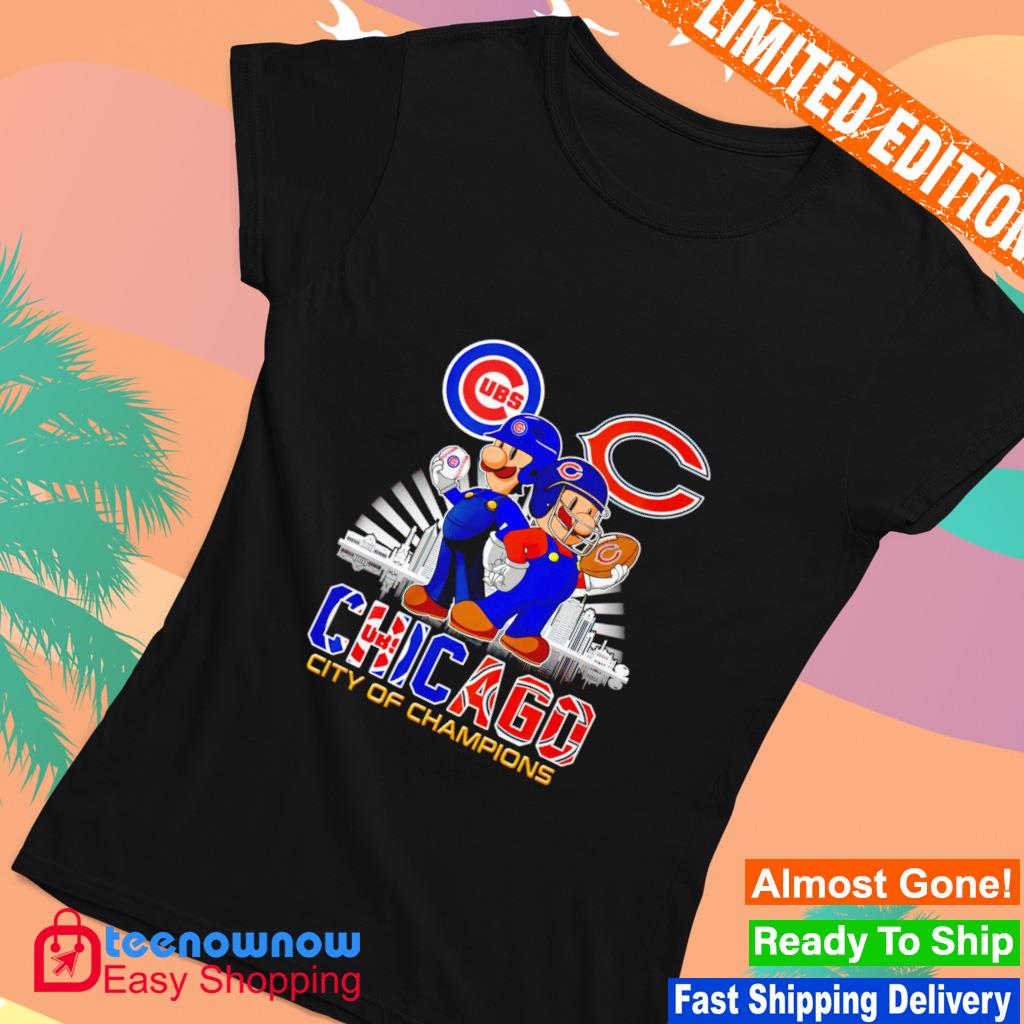 Logo Super Mario Chicago Cubs And Chicago Bears City Of Champions